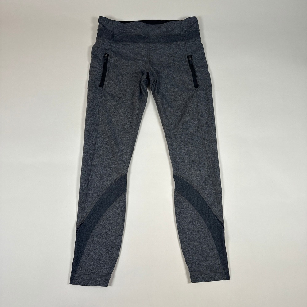 Lululemon Tights Womens‎ 6 Gray Zipper Pockets Compression Athleisure Inspire II
